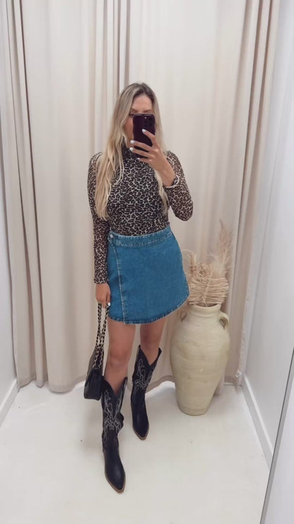 ERICA MESH TOP (ANIMAL PRINT) | ONLY