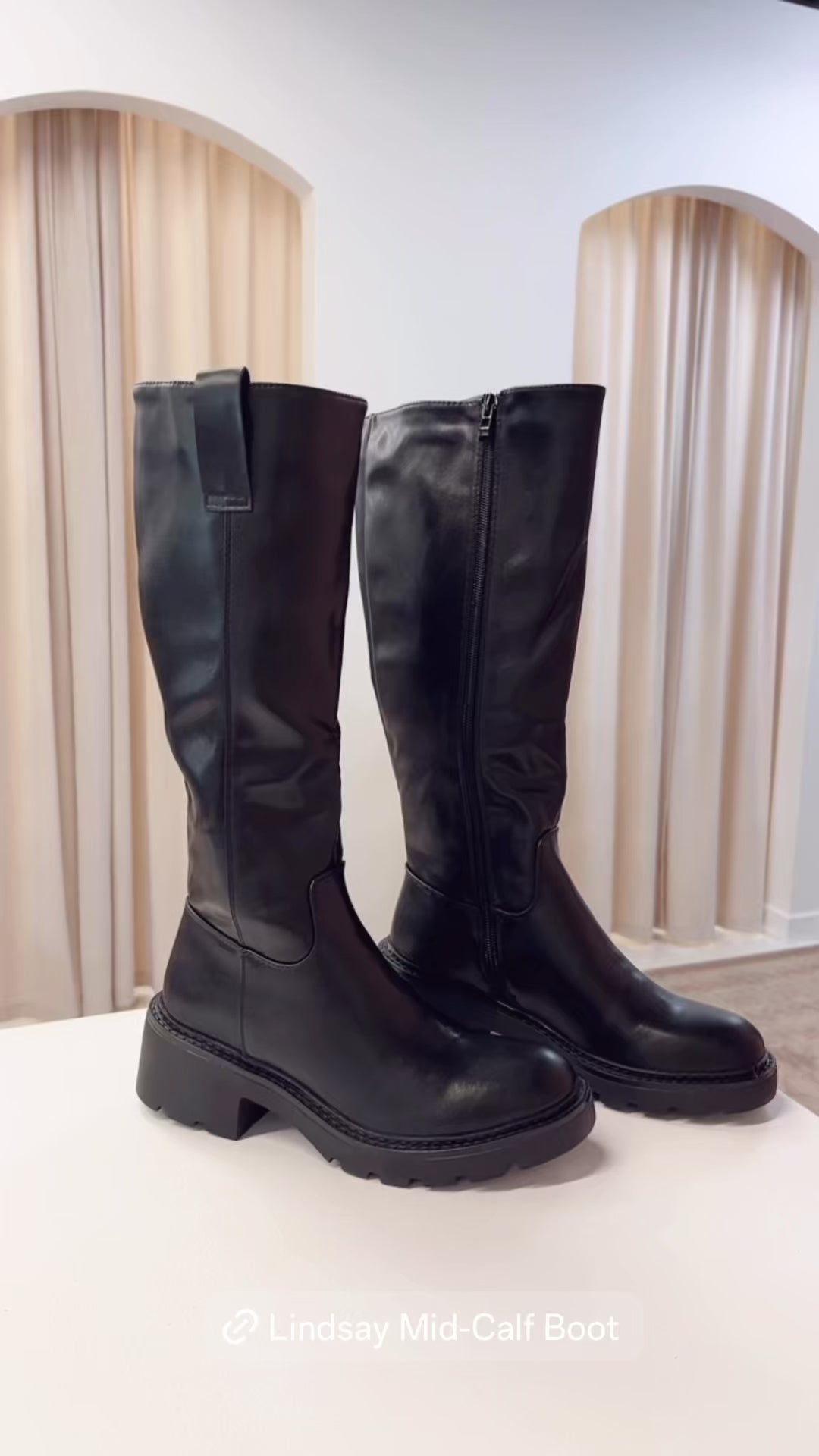 LINDSEY MID CALF BOOT (BLACK)