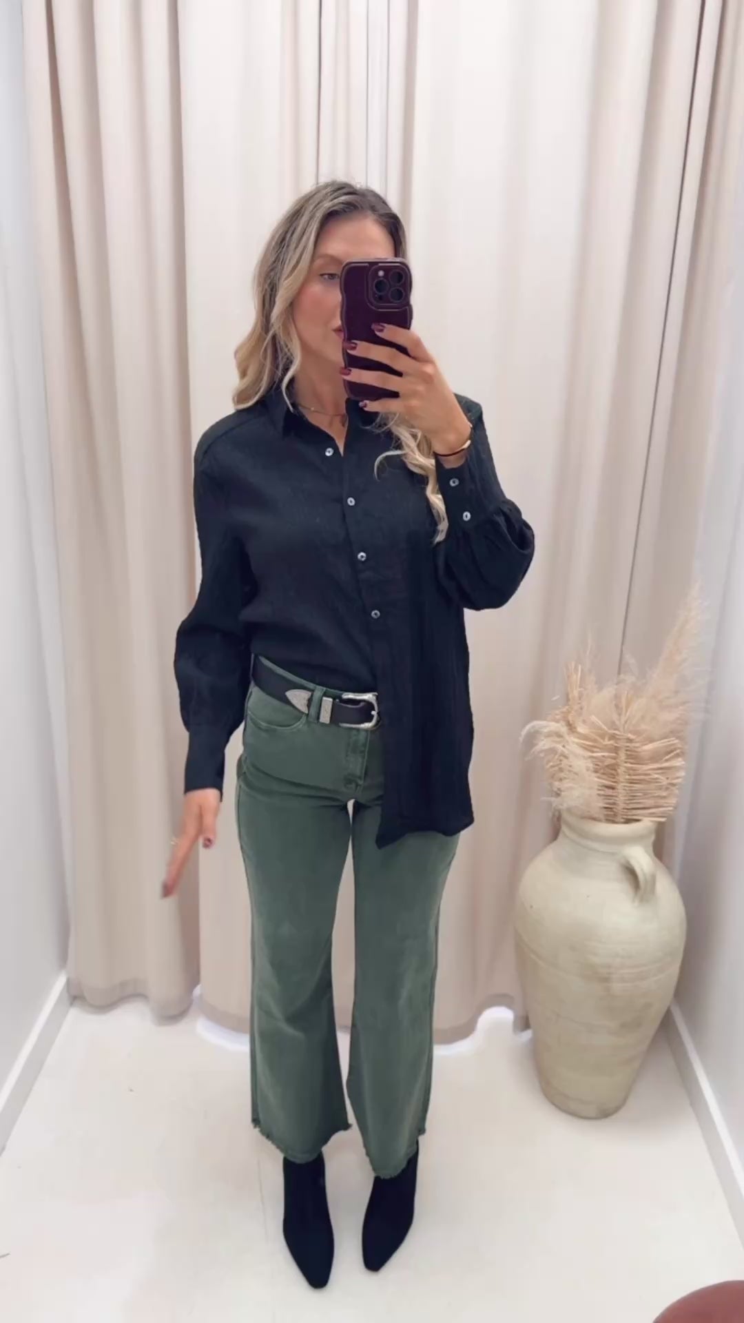 NAOMIE BUTTON UP BLOUSE (BLACK)