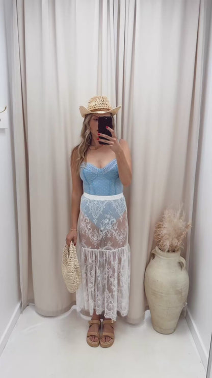 NEW PRIMROSE LACE MAXI SKIRT (IVORY)