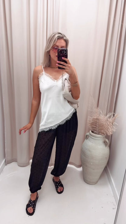 BELLA STRAP SATIN LACE TOP