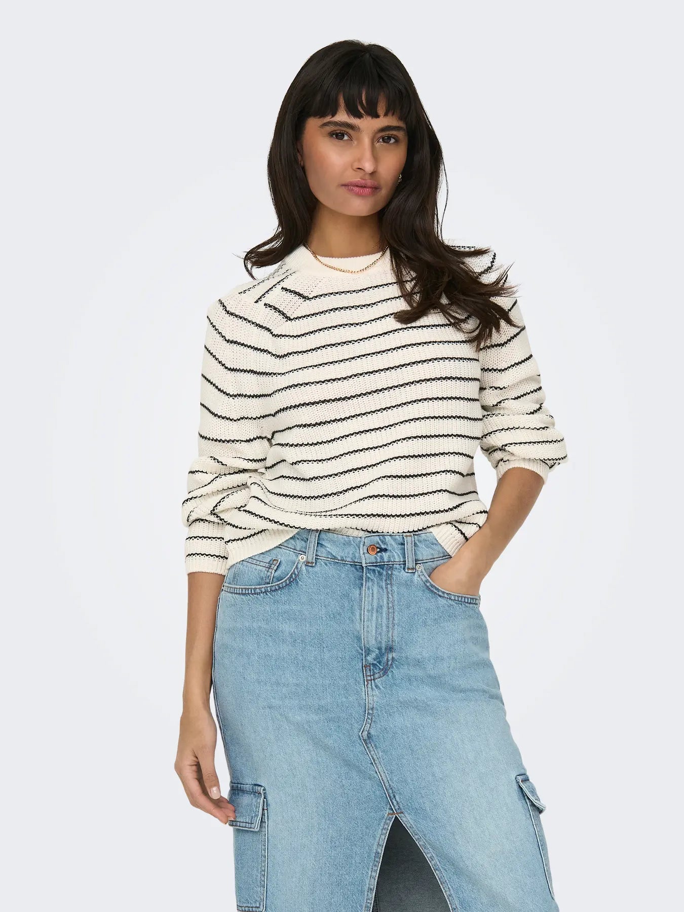 BASE STRIPE KNIT SWEATER | ONLY