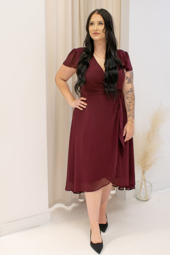 NEW MEGAN MIDI (BURGUNDY)