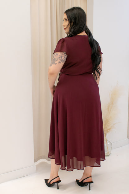 NEW MEGAN MIDI (BURGUNDY)