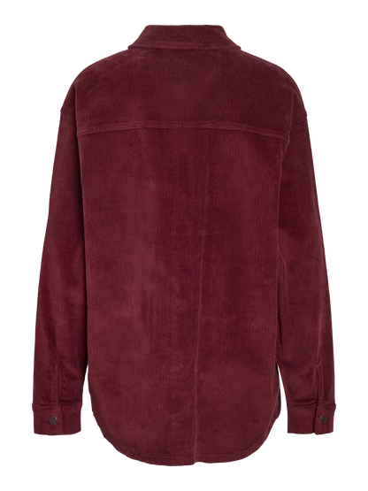 ALVA RIBBED SHACKET COAT (BURGUNDY) | ONLY