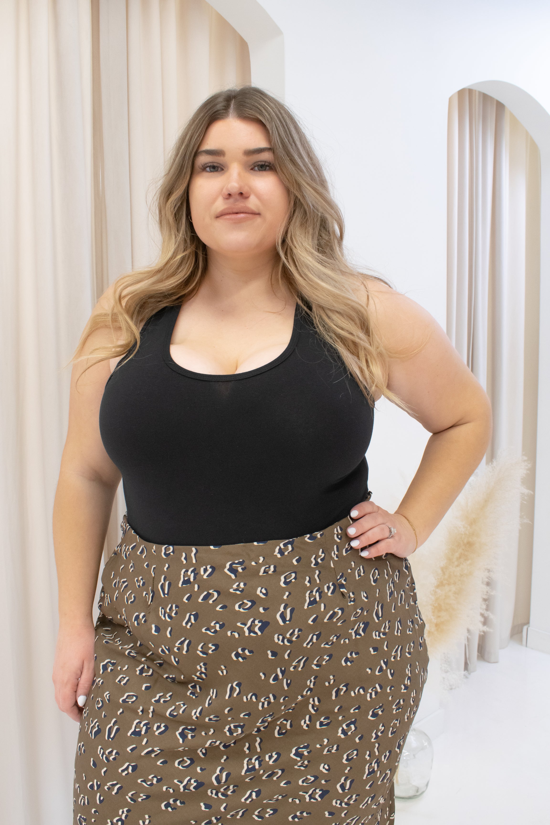 NEW HAYDEN LEOPARD SKIRT (CURVY)