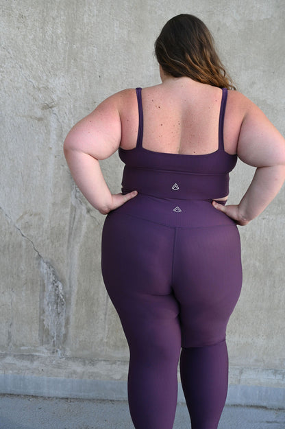 ARRO RIBBED SET LEGGINGS (PURPLE) - VELENZIA